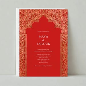 Paperless Post Anpassbare Hochzeitseinladung Vorlage | Indische Hochzeiten, Luxus, Indo-Islamisch, Bold | Sofort Download