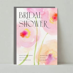 Modelo de convite de chá de panela personalizável sem papel | Moderno, abstrato, ilustrativo | Flor de aquarela | Download instantâneo