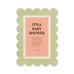 Modèle personnalisable d'invitation de fête de naissance sans papier | Enthousiaste et dynamique, moderne | Bords festonnés | Téléchargement instantané