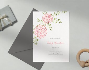 Paperless Post Customizable Baby Shower Invitation Template | Cheerful And Vibrant, Illustrative | Petals, Watercolor | Instant Download