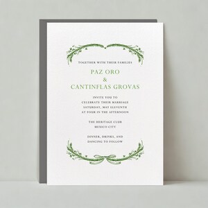 Paperless Post Customizable Wedding Invitation Template | Vintage | Formal, Leaves, Bow, Light, Ribbons | Instant Download