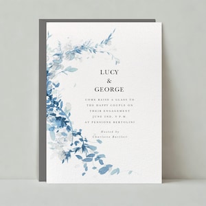 Sjabloon uitnodiging verlovingsfeest | Boho, illustratief, rustiek | Bruiloft, groen | Directe download, aanpasbaar | Papierloze post