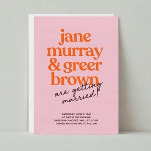 Huwelijksuitnodiging | Vet en typografisch | Minimale, grote tekst | Papierloze aanpasbare postsjabloon | Direct downloaden