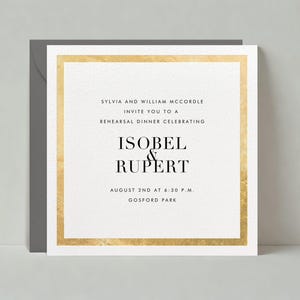Uitnodiging dinerfeestje repetitie | Gedurfd en typografisch, modern | Lijst, rand | Papierloze aanpasbare postsjabloon | Direct downloaden