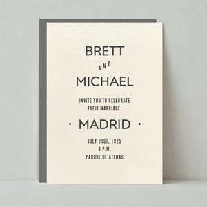 Plantilla de invitación de boda personalizable sin papel / Audaz y tipográfica / Invitación de boda moderna / Descarga instantánea