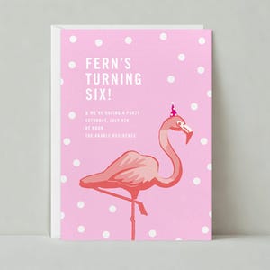 Papierloze post aanpasbare sjabloon voor kinderverjaardagsfeestje | Grafisch | Feestmutsen, geverfd, rood, roze | Direct downloaden