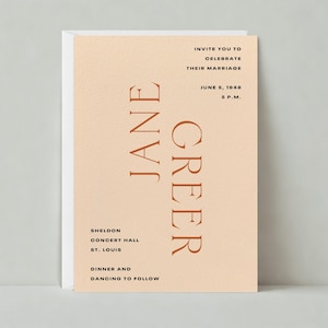 Invitación de boda moderna / Atrevida y tipográfica, simple y minimalista, moderna / Plantilla personalizable para publicación sin papel / Descarga instantánea