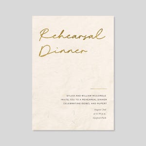 Plantilla de invitación a cena de ensayo personalizable sin papel / Audaz y tipográfica, simple y minimalista / Descarga instantánea