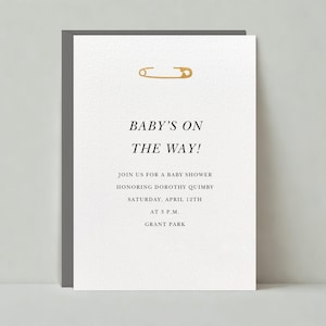Modèle personnalisable d'invitation de fête de naissance sans papier | Gai et dynamique | brillant, doré, épingle à nourrice | Téléchargement instantané