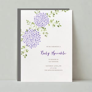 Paperless Post Anpassbare Babypartyeinladungsvorlage | Rustikal | Blütenblätter, Aquarell, Hell, Schreibschrift, Blätter | Sofort Download