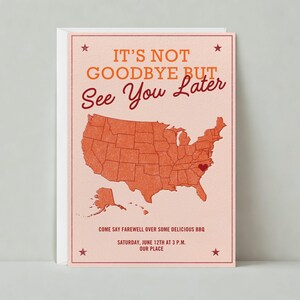 Paperless Post Anpassbare Abschiedsparty Einladung Vorlage | Illustrativ | Bewegliche Ansagen, Pink Und Orange | Sofort Download