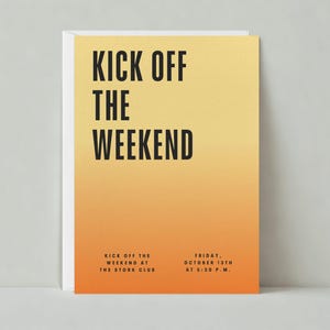 Papierloze post aanpasbare sjabloon voor happy hour-uitnodiging | Cocktailparty, ombre, modern, helder, kleurverloop, warm | Direct downloaden