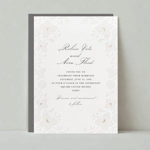 Modèle personnalisable de faire-part de mariage romantique | vintage, classique et élégant, calligraphie | Téléchargement instantané | Poste sans papier
