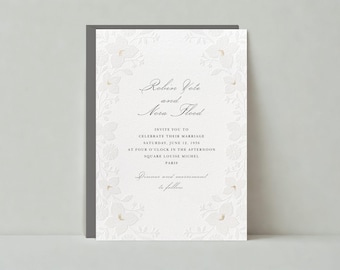 Customizable Romantic Wedding Invitation Template | Vintage, Classic And Elegant, Calligraphy | Instant Download | Paperless Post