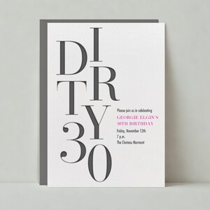 Szablon zaproszenia na przyjęcie urodzinowe Paperless Post Customizable Milestone | Formalny, Wydarzenie, Okazja, Czarny, Typografia | Natychmiastowe pobranie
