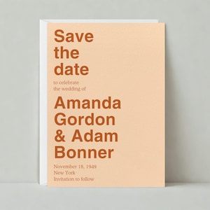 Plantilla personalizable para guardar la fecha de boda sin papel / Audaz y tipográfica, moderna / Genial, moderna, contemporánea / Descarga instantánea
