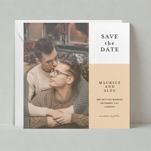Personnalisable sans papier pour mariage | Simple et minimaliste, moderne | Blocs de couleur, photo, couleurs | Téléchargement instantané