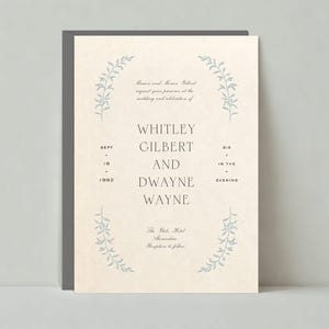 Modèle personnalisable de faire-part de mariage romantique sans papier | Bohème vintage | Faire-part de mariage, Laurier | Téléchargement instantané