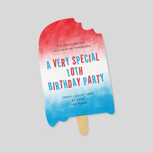 Paperless Post Anpassbare Kinder-Geburtstags-Party Einladung Vorlage | Illustrativ | Desserts, Eis am Stiel, Eis | Sofort Download