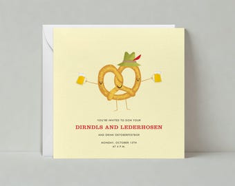 Paperless Post Customizable Oktoberfest Party Invitation Template | Graphic | Autumn Entertaining, Pretzels, Beer, Mugs | Instant Download