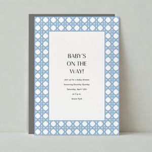 Paperless Post Anpassbare Babypartyeinladungsvorlage | Fröhlich und lebendig | Korbgeflecht, Muster, Gitter | Sofort Download