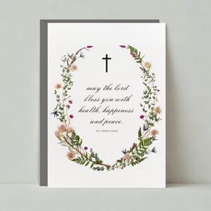 Papierloze post aanpasbare paaskaartsjabloon | Vintage, retro, rustiek | Halve manen, bloemen, NoteCard, wilde bloemen | Direct downloaden