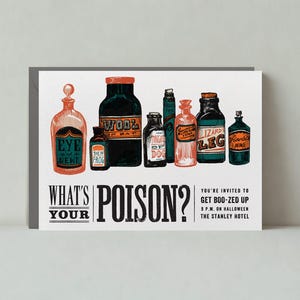 Paperless Post Customizable Halloween Party Invitation Template | Poison, Bottle, Witch, Brew, Eye Of Newt | Instant Download