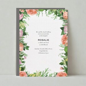 Invitation personnalisable de fête bar et bat mitzvah de Zazzle.be Liste d'envies Vous avez des idées ? buissons, bordures, jardins, bouquets, roses | Téléchargement instantané