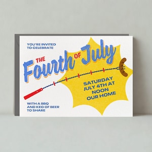 Paperless Post Customizable 4th Of July Party Invitation Template | Barbeques, Hotdogs | Instant Download
