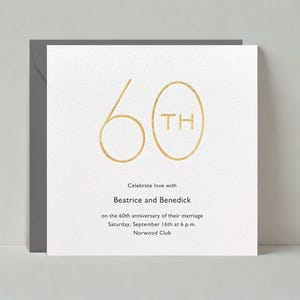 Plantilla de invitación de fiesta de aniversario personalizable sin papel / Metálico, dorado, moderno, tipografía / Descarga instantánea