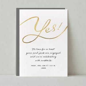 Plantilla de invitación para fiesta de compromiso personalizable sin papel / Negrita y tipográfica / Letra grande, cursiva / Descarga instantánea