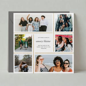 Graduierung Party Einladung | Einfach und minimal, modern | Foto, einfach, Tafel |Anpassbare Vorlage für papierlose Post | Sofort Download