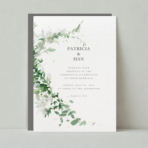 Anpassbare Hochzeitseinladungsvorlage | Boho, Illustrativ, Romantisch | Zweig, Aquarell | Sofortdownload | Papierlose Post