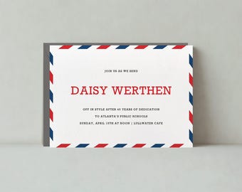 Retirement Party Invitation | Graphic, Informal | Farewell Party, Postage, Mail |Paperless Post Customizable Template | Instant Download