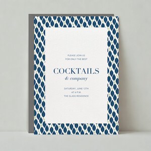 Papierloze post aanpasbare sjabloon uitnodiging cocktailparty | Grafisch | Algemeen amusement, etentje, patroon | Direct downloaden