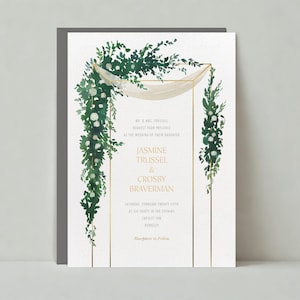 Hochzeitseinladung | Boho, Illustrativ, Romantisch | Aquarell | Anpassbare Vorlage für papierlose Post | Sofort Download