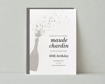 Milestone Birthday Party Invitation | Modern, Graphic | Birthday, Bottle |Paperless Post Customizable Template | Instant Download