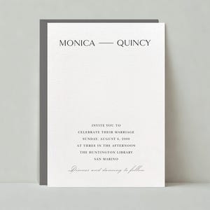 Modèle moderne personnalisable de faire-part de mariage sans papier | Classique et élégant, simple et minimaliste | Téléchargement instantané