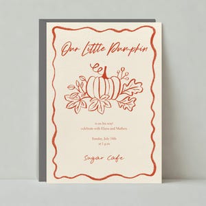 Paperless Post Anpassbare Babypartyeinladungsvorlage | Boho, Illustrativ | Illustrationen, Kürbis, Kürbisse | Sofort Download
