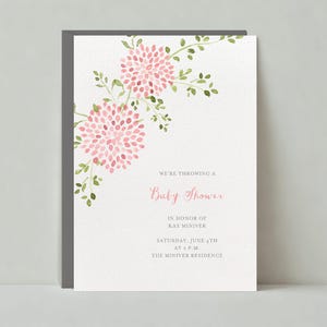 Anpassbare Babypartyeinladungsvorlage | Fröhlich und lebendig, Illustrativ | Blütenblätter, Blumen | Sofortdownload | Papierlose Post