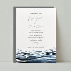 Papierloze post aanpasbare sjabloon huwelijksuitnodiging | Abstract, illustratief | Aquarel, patroon | Direct downloaden