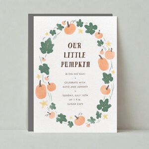 Baby Shower Einladung Vorlage | Illustrativ | Print, Kunst, Border, Blätter, Erde | Sofort Download, personalisierbar | Papierlose Post
