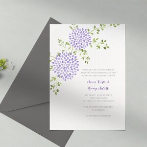 Modelo de convite de casamento personalizável sem papel | Ilustrativo, romântico | Primavera, pétalas, aquarela | Download instantâneo