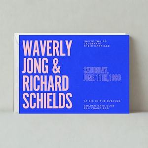 Papierloze post aanpasbare sjabloon huwelijksuitnodiging | Vet en typografisch | Modern | Direct downloaden