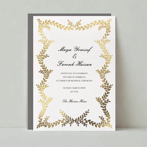 Papierloze post aanpasbare sjabloon huwelijksuitnodiging | Klassiek en elegant, romantisch | Klassiek, wijnstokken | Direct downloaden