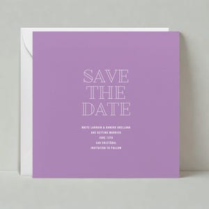 Plantilla personalizable para guardar la fecha de boda, tipográfica, minimalista, sencilla y sin papel, descarga instantánea.
