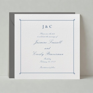 Paperless Post Customizable Save The Date Invitation Template | Wedding | Simple And Minimal | Border, Formal, Cursive | Instant Download