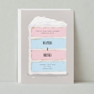 Paperless Post anpassbare Gender Reveal Party Einladung Vorlage | Fröhlich und lebendig | Babyparty viereckig | Sofort Download
