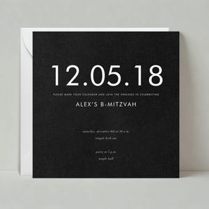 de bar et bat mitzvah | Classique et élégant | Réservez vos dates, jours fériés | Modèle personnalisable de publication sans papier | Téléchargement instantané