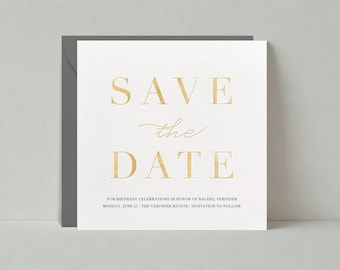 Paperless Post Customizable Birthday Save The Date Template | Bold And Typographic, Simple And Minimal, Modern | Instant Download